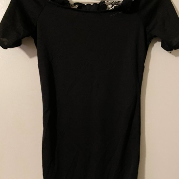 Black Mini dress tight fitting Size:S - Picture 3 of 11